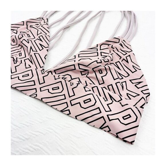 BUY 1 GET 1 FREE Victorias Secret lace bralette black pink small triangle strapp - Picture 4 of 7